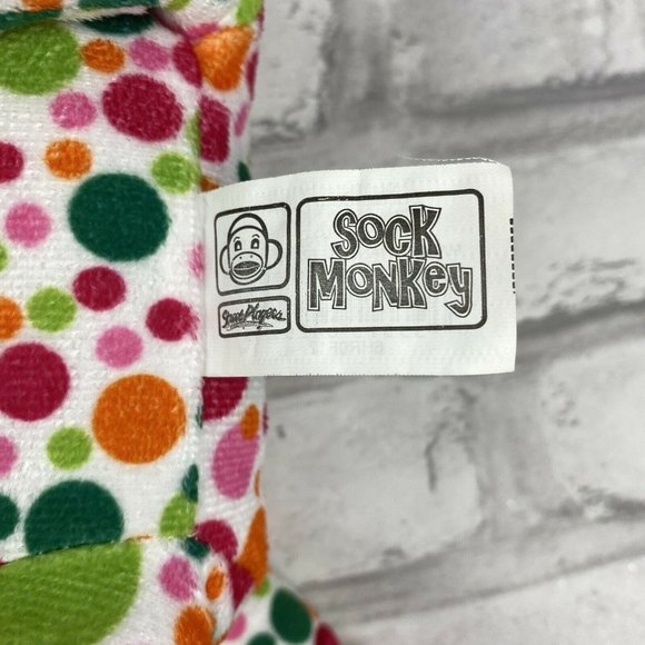 Sock Monkey Spots Stuffed Hugging Animal Plush 14" - Picture 3 of 3